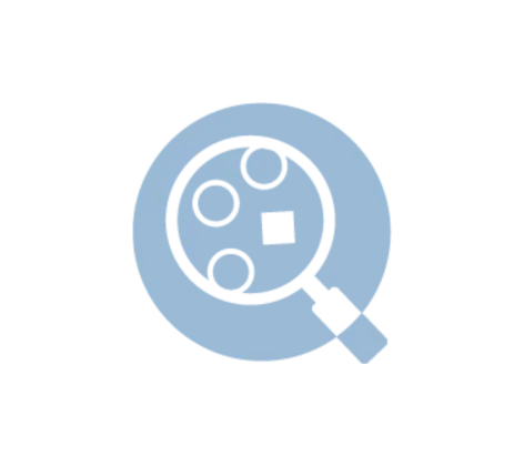 Pale blue magnifying glass icon